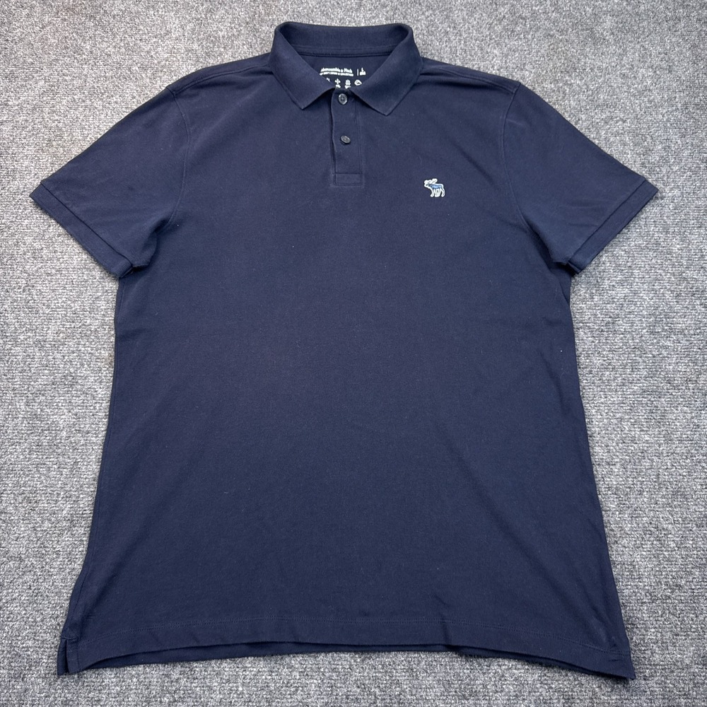 Abercrombie Don't Sweat It Polo Shirtโ Mens Size Large Navy Blue Casual - Picture 2 of 9